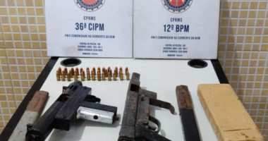 Artigo: Homem acusado de homicídio é preso com 2 submetralhadoras e 1 kg de maconha