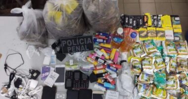 Artigo: Polícia apreende drogas e celulares arremessados no presídio da Mata Escura