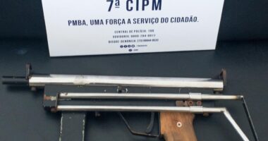 Artigo: PM apreende submetralhadora e munições em Itabela