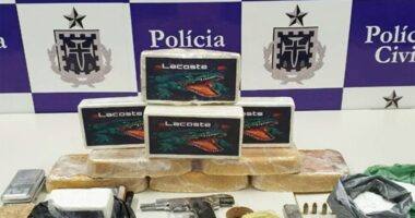 Artigo: Feira de Santana: homem é preso e adolescente apreendido com drogas, armas e R$ 200 mil