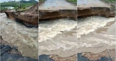 Artigo: Trecho da BR-242 é bloqueado por conta da chuva