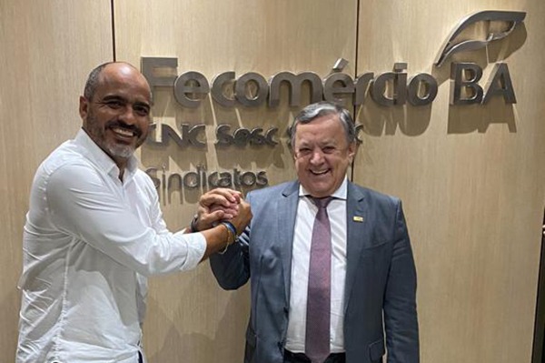 O presidente da UGT-BA, Marcelo Carvalho, e o presidente da Fecomércio-BA, Kelsor Fernandes - Divulgação
